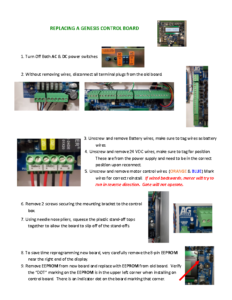 GENESIS Control Board Replacement Instructions