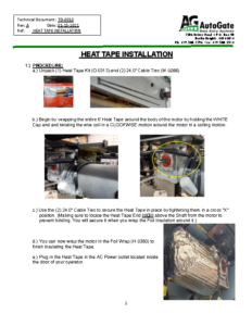 Heat Tape Installation Instructions